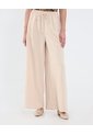 Pantalón Fluido Unicolor  Para Mujer Beige Patprimo de Patprimo
