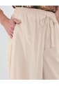Pantalón Fluido Unicolor  Para Mujer Beige Patprimo de Patprimo