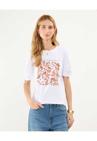 Camiseta Para Mujer Manga Corta Cuello Redondo Color Blanco Marca Patprimo #30093592 Patprimo