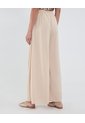 Pantalón Fluido Unicolor  Para Mujer Beige Patprimo de Patprimo