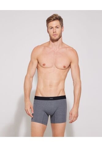 Boxer Unicolor Con Elástico En Contraste En Lycra-Algodón X1 Para Hombre Gris Patprimo Patprimo