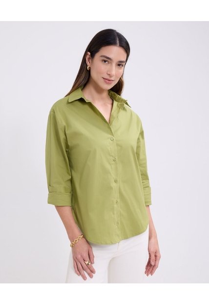 Camisa Manga Larga   Para Mujer Verde Patprimo