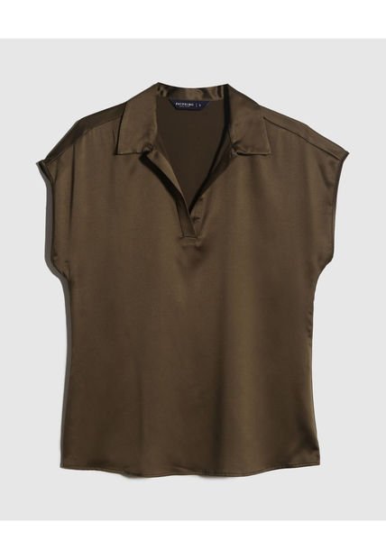 Blusa Para Mujer Manga Corta Color Verde Oscuro Marca Patprimo #30123386