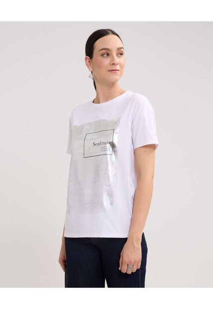Camiseta Para Mujer Manga Corta Color Blanco Marca Patprimo #30093556