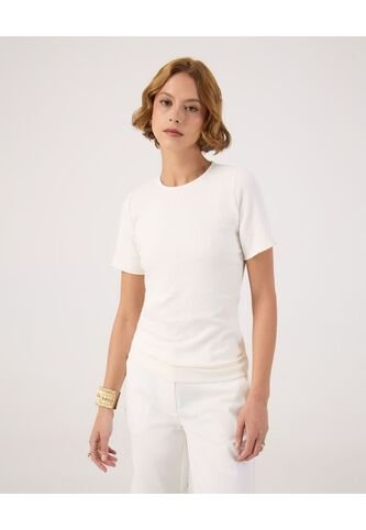 Camiseta Para Mujer Manga Corta Cuello Redondo Color Blanco Marca Patprimo #30093868 Patprimo