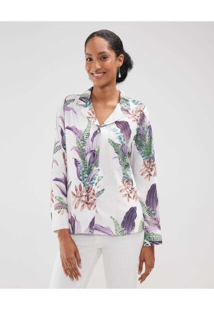 Camisa Para Mujer Manga Larga Color Blanco Marca Patprimo #30010627