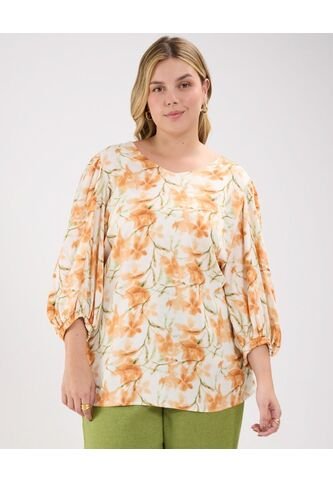 Blusa Para Mujer Manga Corta Color Naranja Marca Patprimo #14121359 Patprimo