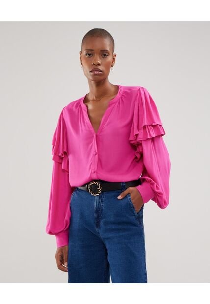 Blusa Para Mujer Manga Larga Color Rosa Marca Patprimo #30123266