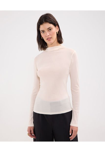 Camiseta Para Mujer Manga Larga Color Beige Marca Patprimo #30093584