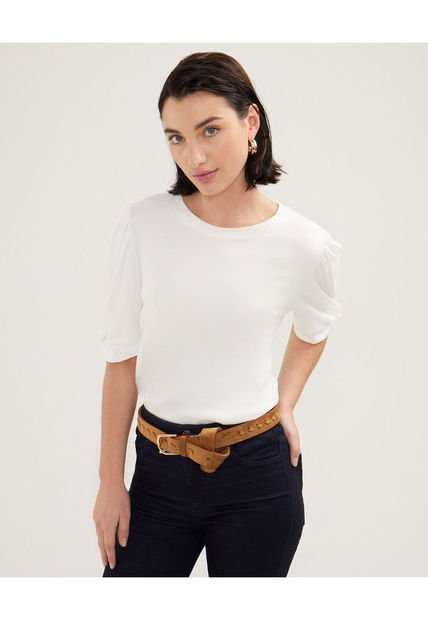 Camiseta Para Mujer Manga Corta Color Crudo Marca Patprimo #30093463