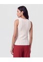 Camiseta Sin Mangas Tejido Calado   Para Mujer Blanco Patprimo de Patprimo