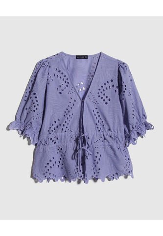 Blusa Para Mujer Manga Corta Color Azul  Marca Patprimo #30123280 Patprimo