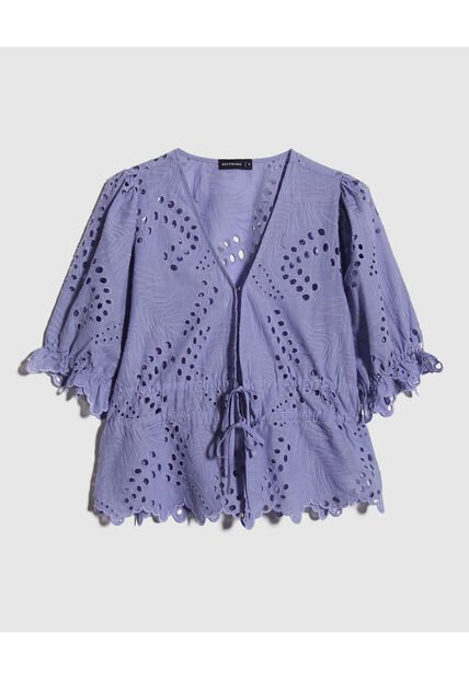 Blusa Para Mujer Manga Corta Color Azul  Marca Patprimo #30123280