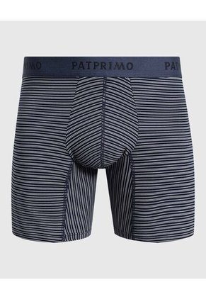 Bóxer Medio Con Estampado De Rayas Horizontales X1 Para Hombre Azul Patprimo