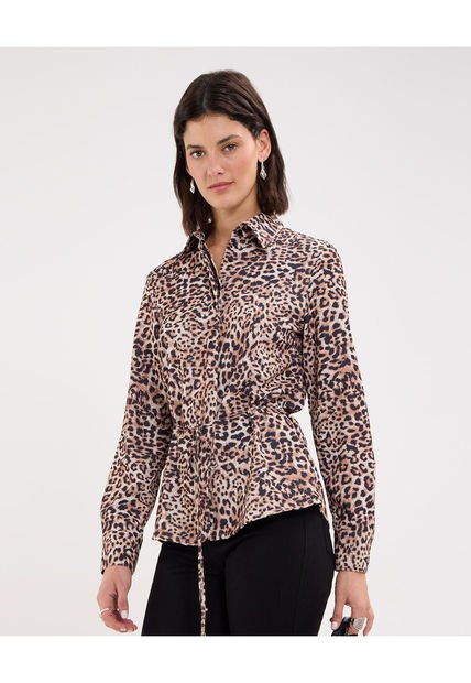 Camisa Para Mujer Manga Larga Color Café  Marca Patprimo #30010657