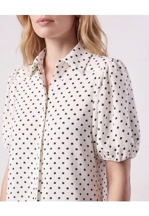 Camisa Manga Corta Globo  Para Mujer Crudo Patprimo