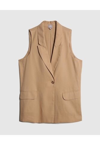 Chaleco Para Mujer  Color Camel Marca Patprimo #14250005 Patprimo