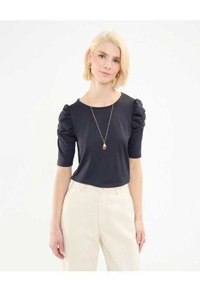 Camiseta Para Mujer Manga Corta Color Azul Oscuro Marca Patprimo #30093658