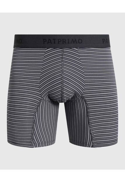 Bóxer Medio Con Estampado De Rayas Horizontales  X1 Para Hombre Gris Patprimo