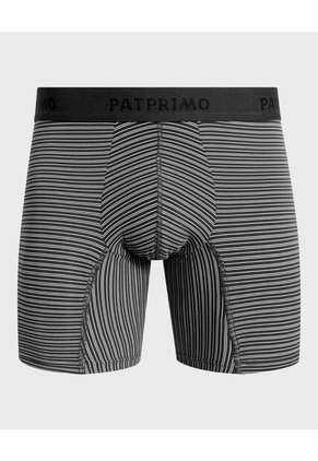 Bóxer Medio Con Estampado De Rayas Horizontales X1 Para Hombre Negro Patprimo