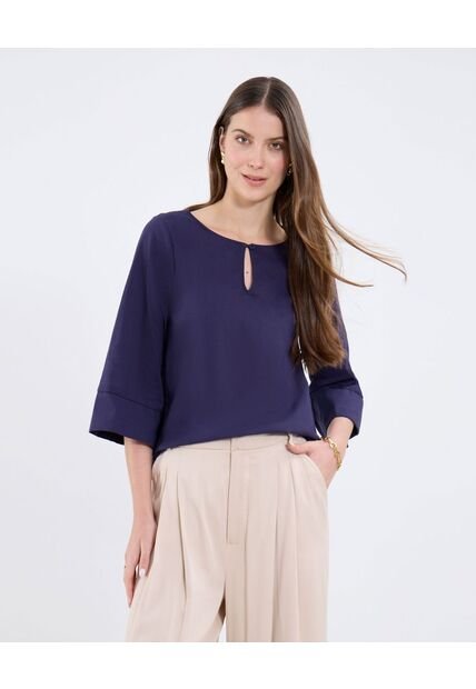 Blusa Para Mujer Manga 3/4 Color Azul Marca Patprimo #30123524