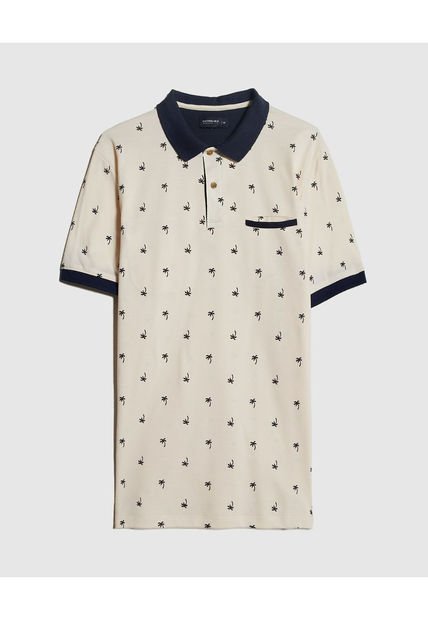 Polo Para Hombre Cuello Tejido Con Bolsillo Color Crema Marca Patprimo #44112707