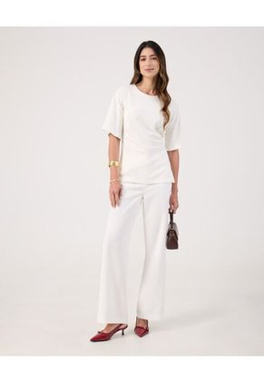 Camiseta Para Mujer Manga Corta Cuello Redondo Color Blanco Marca Patprimo #30093842