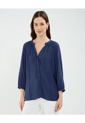 Blusa Para Mujer Manga 3/4 Color Azul Oscuro Marca Patprimo #30123398