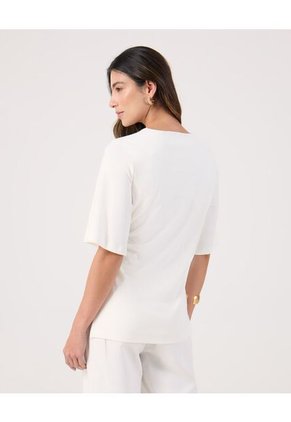 Camiseta Para Mujer Manga Corta Cuello Redondo Color Blanco Marca Patprimo #30093842