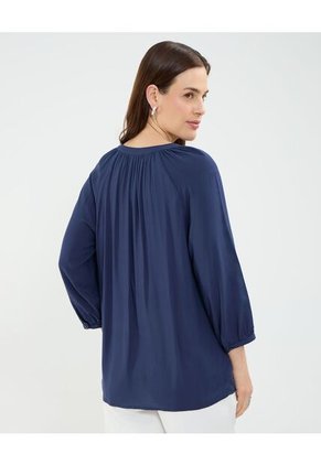 Blusa Para Mujer Manga 3/4 Color Azul Oscuro Marca Patprimo #30123398