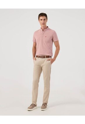 Polo Para Hombre Cuello Mao Con Bolsillo Color Rosa Marca Patprimo #44112754