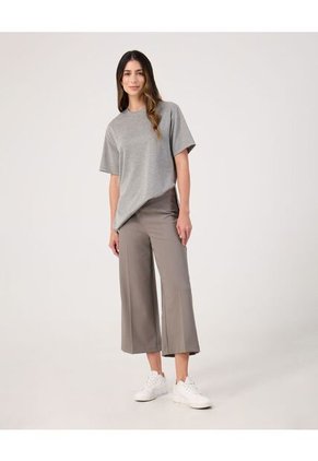 Camiseta Para Mujer Manga Corta Cuello Redondo Color Gris Marca Patprimo #30093825