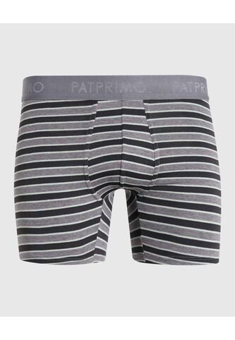 Bóxer Medio A Rayas X1 Para Hombre Gris Patprimo Patprimo
