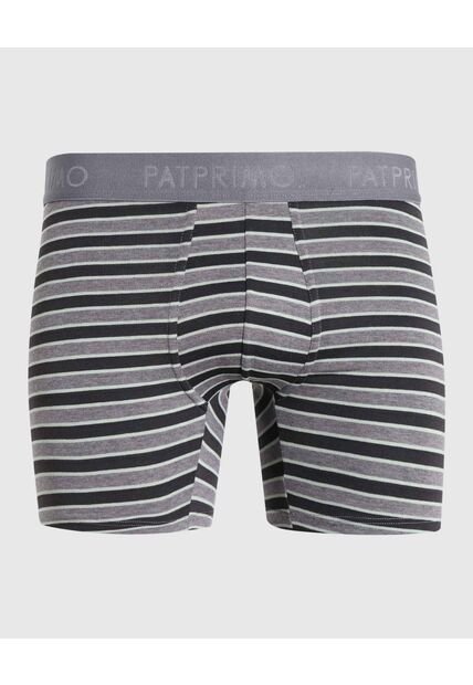 Bóxer Medio A Rayas X1 Para Hombre Gris Patprimo