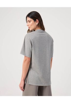 Camiseta Para Mujer Manga Corta Cuello Redondo Color Gris Marca Patprimo #30093825