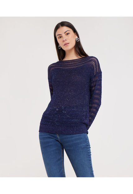 Saco Para Mujer Cuello Redondo Color Azul  Marca Patprimo #30330552