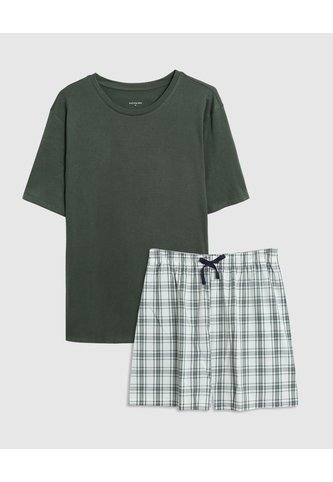 Pijama Corto / Corto Camiseta M/C Cuello Redondo / Pantaloneta Preteñida - Regalables  Para Hombre Verde Patprimo Patprimo