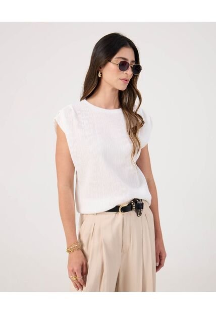 Camiseta Para Mujer Manga Corta Cuello Redondo Color Blanco Marca Patprimo #30093870