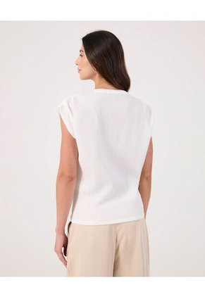 Camiseta Para Mujer Manga Corta Cuello Redondo Color Blanco Marca Patprimo #30093870