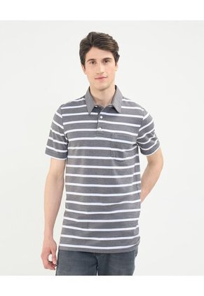 Polo Para Hombre Cuello Maquina Con Bolsillo Color Gris  Marca Patprimo #44112697