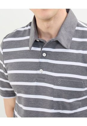 Polo Para Hombre Cuello Maquina Con Bolsillo Color Gris  Marca Patprimo #44112697