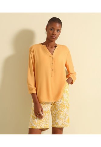 Blusa Para Mujer Manga 3/4 Color Mandarina Marca Patprimo #30122898 Patprimo