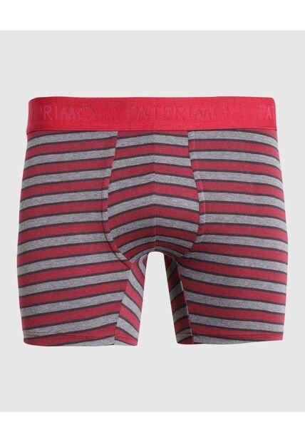 Bóxer Medio A Rayas X1 Para Hombre Rojo Patprimo