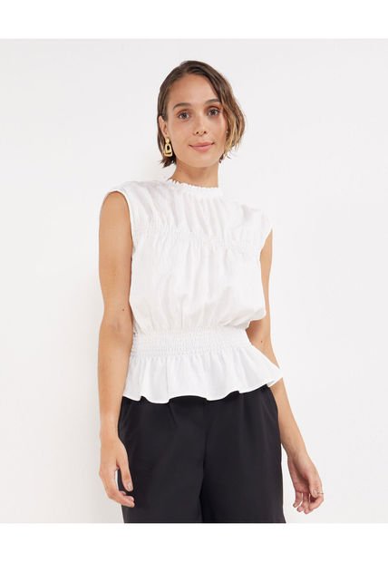 Blusa Para Mujer Manga Sisa Color Crudo Marca Patprimo #30123250