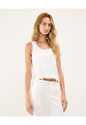 Camiseta Para Mujer Manga Sisa Cuello Redondo Color Blanco Marca Patprimo #30093591