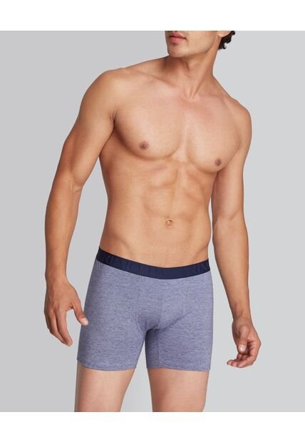 Boxer  Con Tela Jaspeada En Algodón  X1 Para Hombre Azul Patprimo