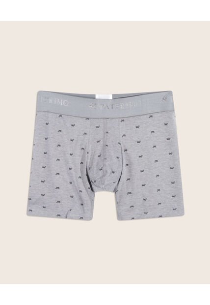 Bóxer Medio Estampado Miniprint En Algodón  X1 Para Hombre Gris Patprimo