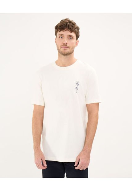 Camiseta Para Hombre Manga Corta Cuello Redondo Color Crema Marca Patprimo #44090914