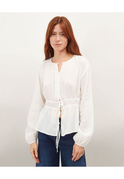 Blusa Para Mujer Manga Larga Color Crudo Marca Patprimo #30123249