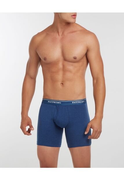 Boxer  Con Bragueta Funcional En Lycra-Algodón X1 Para Hombre Azul Patprimo